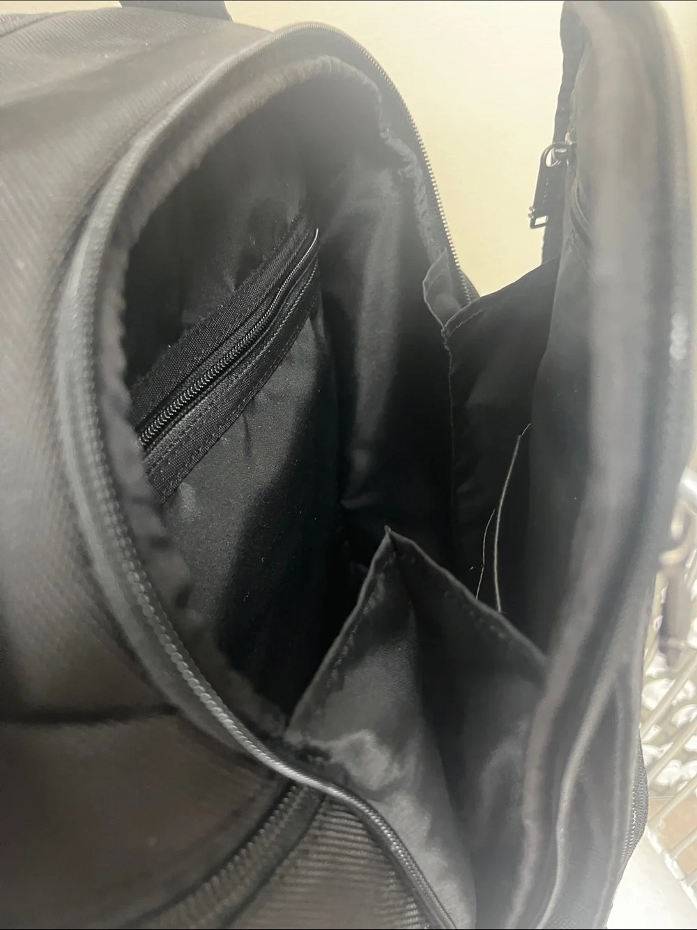 Tumi Black Nylon Men's Backpack with Leather Trim